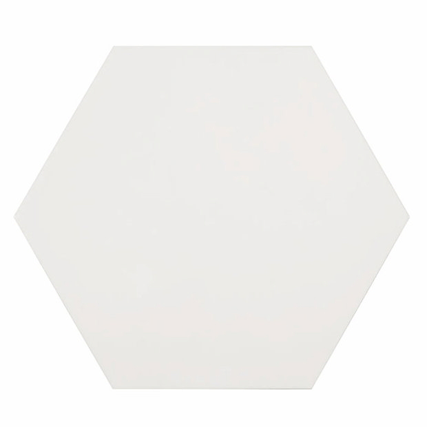 Kai White Hexagon Wall and Floor Tiles - 258 x 290mm
