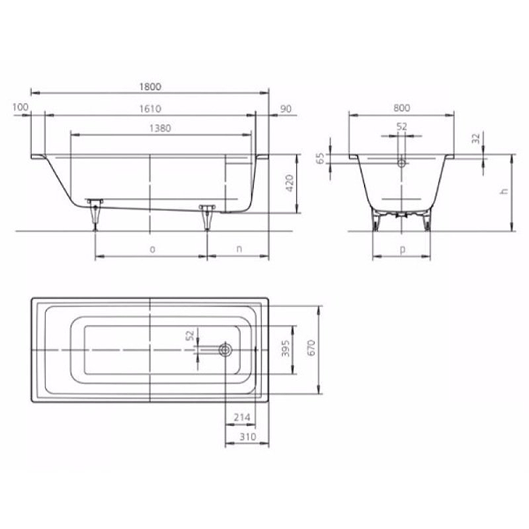 1800 x 800mm