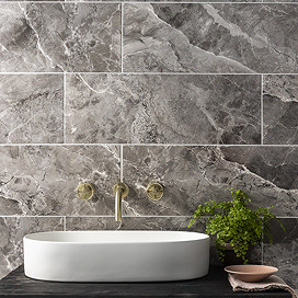 Kamila Graphite Stone Effect Wall Tiles - 250 x 700mm
