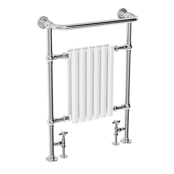 Kendal Traditional Heated Towel Rail (White & Chrome) Large Image