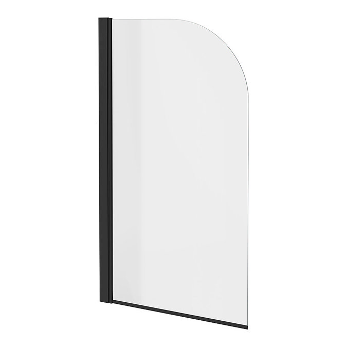 Kent Matt Black Single Ended Shower Bath with Matching Curved Screen and Panel