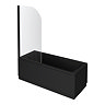 Kent Matt Black Single Ended Shower Bath with Matching Curved Screen and Panel
