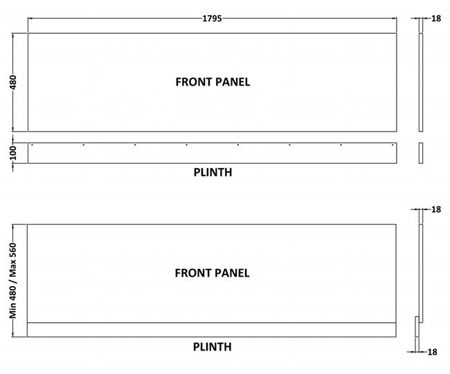 Kent Matt Black Single Ended Shower Bath with Matching Curved Screen and Panel