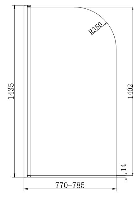 Kent Matt Black Single Ended Shower Bath with Matching Curved Screen and Panel