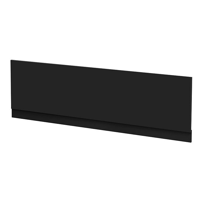 Kent Matt Black Single Ended Shower Bath with Matching Square Screen and Panel