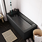 Kent Matt Black Single Ended Shower Bath with Matching Square Screen and Panel