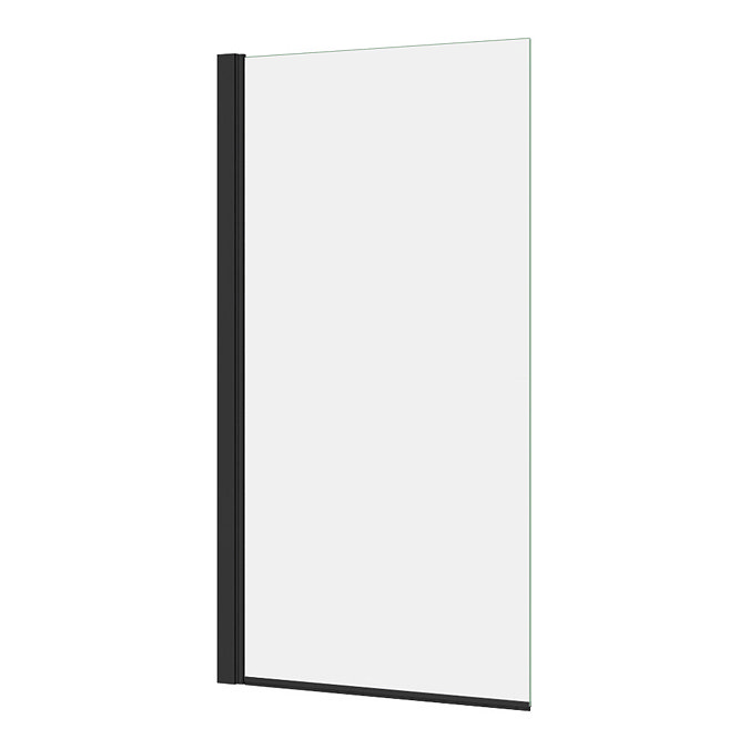 Kent Matt Black Single Ended Shower Bath with Matching Square Screen and Panel