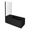 Kent Matt Black Single Ended Shower Bath with Matching Square Screen and Panel