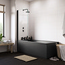 Kent Matt Black Single Ended Shower Bath with Matching Square Screen and Panel