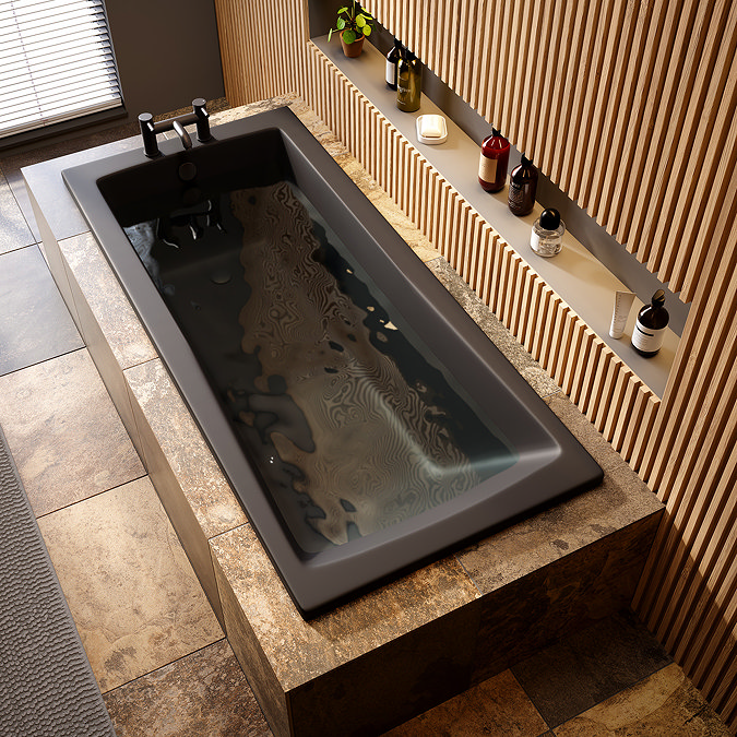 Kent Matt Black Square Single Ended Bath 1800 x 800mm