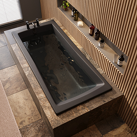 Kent Matt Black Square Single Ended Bath