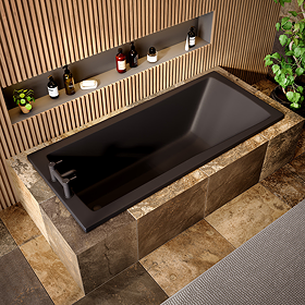 Kent Matt Black Square Single Ended Bath 1800 x 800mm