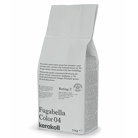 Kerakoll Fugabella Color cream grout bag standing upright with folded top and printed product label.