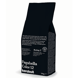 Kerakoll Fugabella Color black grout bag standing upright with folded top and printed product label.