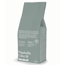 Kerakoll Fugabella Color sage grout bag standing upright with folded top and printed product label.