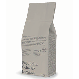 Kerakoll Fugabella Color brown grout bag standing upright with folded top and printed product label.