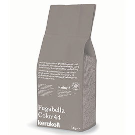 Kerakoll Fugabella Color brown grout bag standing upright with folded top and printed product label.