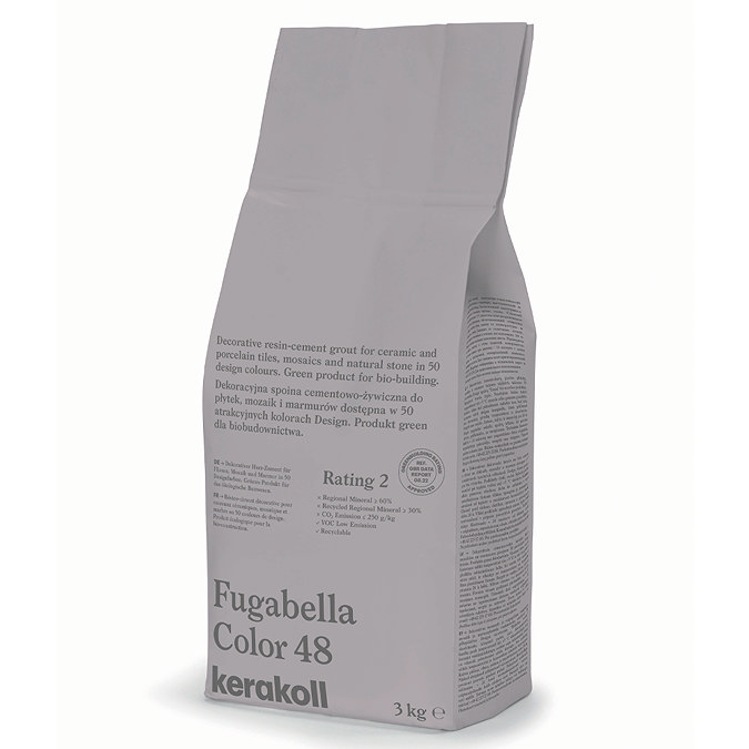 Kerakoll Fugabella Color purple-toned ivory grout bag standing upright with folded top and printed product label.