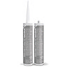 Two Kerakoll Silicone Color grey sealant tubes standing upright, one with nozzle attached and one with cap.