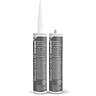 Two Kerakoll Silicone Color grey sealant tubes standing upright, one with nozzle attached and one with cap.
