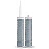 Two Kerakoll Silicone Color blue sealant tubes standing upright, one with nozzle attached and one with cap.
