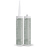 Two Kerakoll Silicone Color sage green sealant tubes standing upright, one with nozzle attached and one with cap.