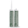 Two Kerakoll Silicone Color green sealant tubes standing upright, one with nozzle attached and one with cap.