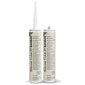 Two Kerakoll Silicone Color light beige sealant tubes standing upright, one with nozzle attached and one with cap.