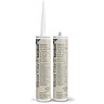 Two Kerakoll Silicone Color beige sealant tubes standing upright, one with nozzle attached and one with cap.