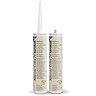 Two Kerakoll Silicone Color light beige sealant tubes standing upright, one with nozzle attached and one with cap.