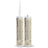Two Kerakoll Silicone Color light beige sealant tubes standing upright, one with nozzle attached and one with cap.