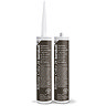 Two Kerakoll Silicone Color brown sealant tubes standing upright, one with nozzle attached and one with cap.
