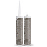 Two Kerakoll Silicone Color brown sealant tubes standing upright, one with nozzle attached and one with cap.