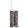 Two Kerakoll Silicone Color brown sealant tubes standing upright, one with nozzle attached and one with cap.