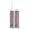 Two Kerakoll Silicone Color purple sealant tubes standing upright, one with nozzle attached and one with cap.