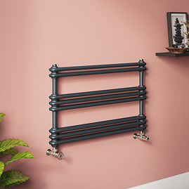 Keswick 1000 x 612 Cast Iron Style Traditional Anthracite Towel Rail