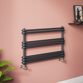 Keswick 1000 x 612 Cast Iron Style Traditional Anthracite Towel Rail