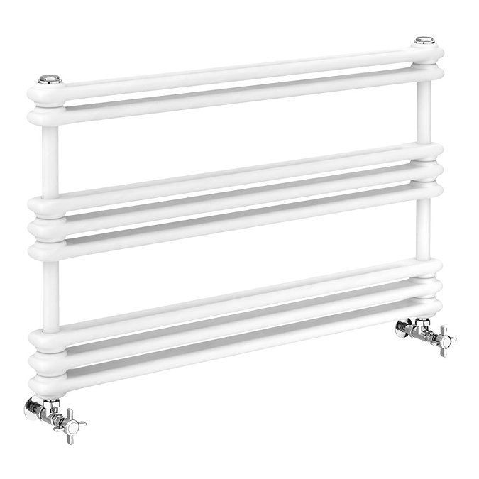 Keswick 1000 x 612 Cast Iron Style Traditional White Towel Rail  Feature Large Image