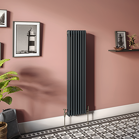 Keswick 1500 x 380mm Cast Iron Style Traditional 2 Column Anthracite Radiator