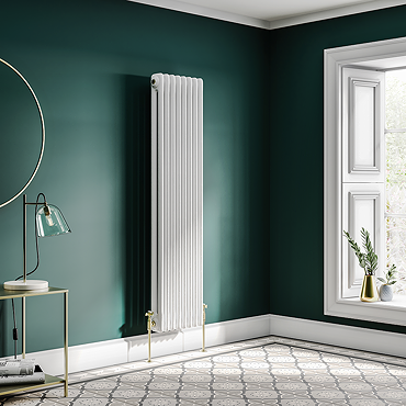 Keswick 1515 x 380mm Cast Iron Style Traditional 2 Column White Radiator