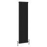 Keswick 1500 x 380mm Cast Iron Style Traditional 2 Column Matt Black Radiator