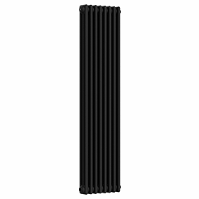 Keswick 1500 x 380mm Cast Iron Style Traditional 3 Column Matt Black Radiator