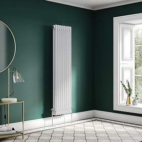 Keswick 1500 x 380mm Cast Iron Style Traditional 3 Column White Radiator