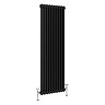 Keswick 1500 x 470mm Cast Iron Style Traditional 2 Column Matt Black Radiator
