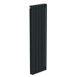 Keswick 1500 x 470mm Cast Iron Style Traditional 3 Column Matt Black Radiator