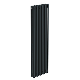 Keswick 1500 x 470mm Cast Iron Style Traditional 3 Column Matt Black Radiator