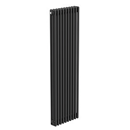 Keswick 1500 x 470mm Cast Iron Style Traditional 3 Column Matt Black Radiator
