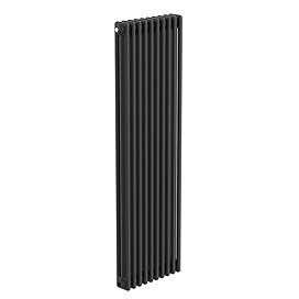Keswick 1500 x 470mm Cast Iron Style Traditional 3 Column Matt Black Radiator
