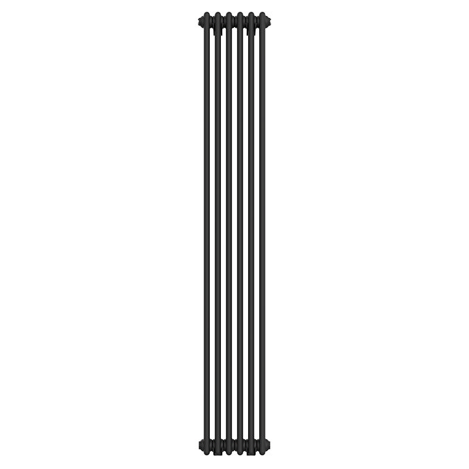 Keswick 1800 x 290mm Cast Iron Style Traditional 2 Column Matt Black Radiator