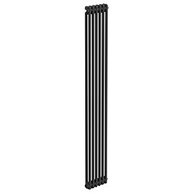 Keswick 1800 x 290mm Cast Iron Style Traditional 2 Column Matt Black Radiator